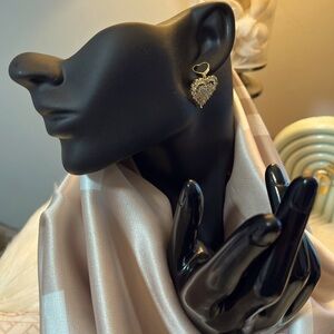 Gold and Black Heart Earrings